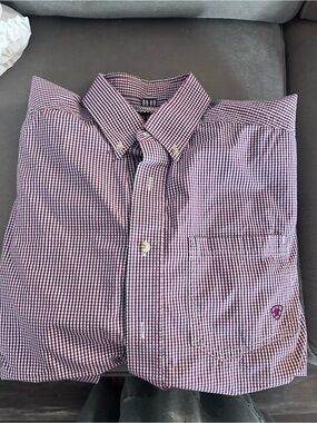 Ariat Pro Series long sleeved button down. Size large w flaw tiny hole